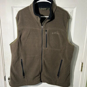 Eddie Bauer Polartec Fleece Vest. Size XL. Brown with Black Zip/Collar.